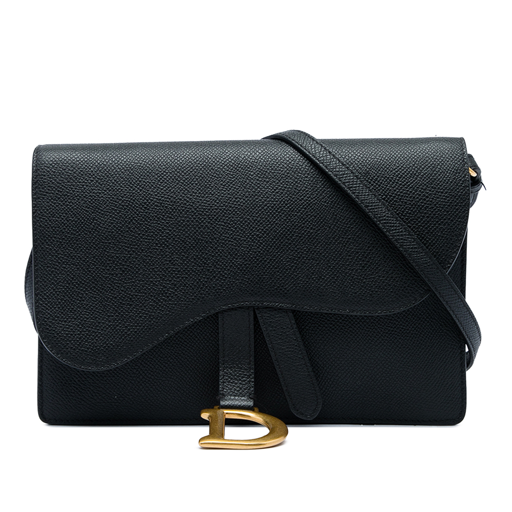 Pre-Loved Dior Grained Calfskin Saddle Pouch